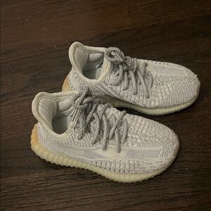 Yeezy Kids Gray and Cream Sneakers
